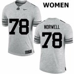 Women's Ohio State Buckeyes #78 Andrew Norwell Gray Nike NCAA College Football Jersey September LBD4644VL